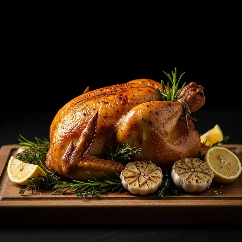 Pollo de corral asado