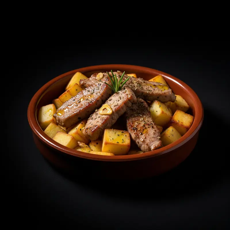 Raxo con patatas